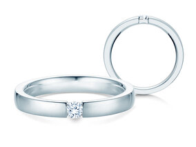 Bague de fiançailles Infinity dans platine 950/- avec diamant 0,15ct G/SI
