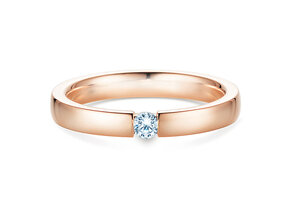 Bague de fiançailles Infinity dans 18K or rose avec diamant 0,10ct H/SI