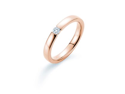 Bague de fiançailles Infinity dans 18K or rose avec diamant 0,10ct H/SI