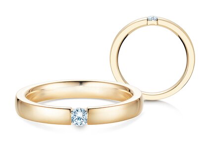 Bague de fiançailles Infinity dans 14K or jaune avec diamant 0,15ct H/SI
