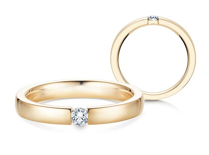 Bague de fiançailles Infinity dans 14K or jaune avec diamant 0,10ct G/SI