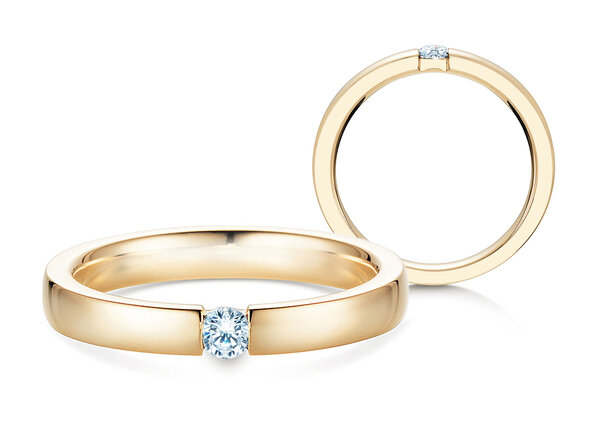 Bague de fiançailles Infinity dans 14K or jaune avec diamant 0,15ct H/SI