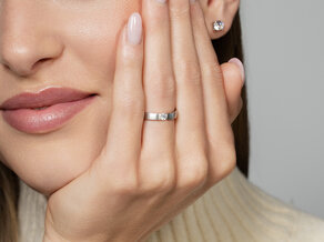 Bague de fiançailles Infinity dans 14K or blanc avec diamant 0,20ct H/SI