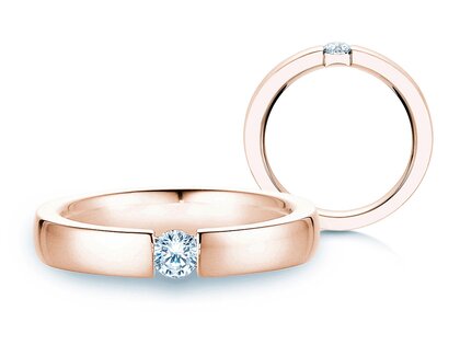 Bague de fiançailles Infinity dans 14K or rose avec diamant 0,20ct H/SI