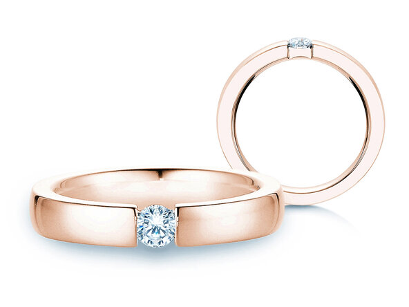 Bague de fiançailles Infinity dans 14K or rose avec diamant 0,20ct H/SI