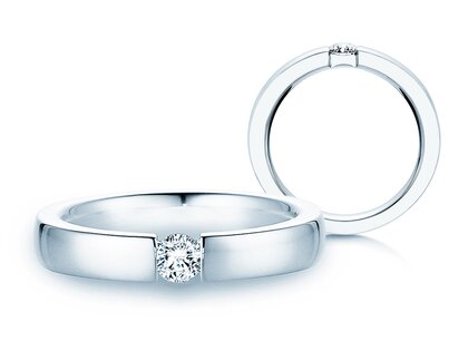 Bague de fiançailles Infinity dans 14K or blanc avec diamant 0,20ct G/SI
