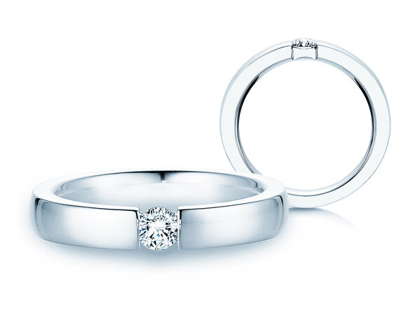 Bague de fiançailles Infinity dans 14K or blanc avec diamant 0,20ct G/SI