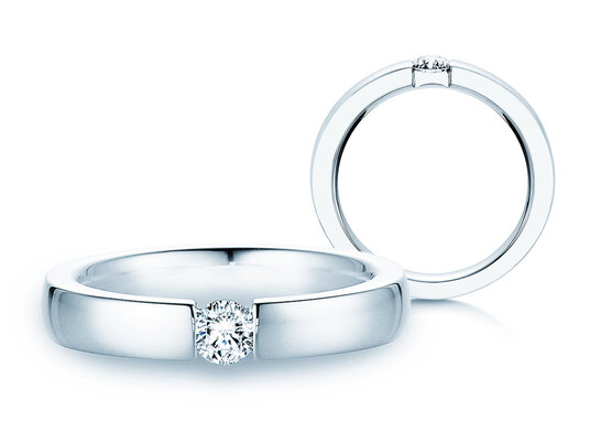 Bague de fiançailles Infinity en 9K or blanc avec diamant 0,25ct H/SI