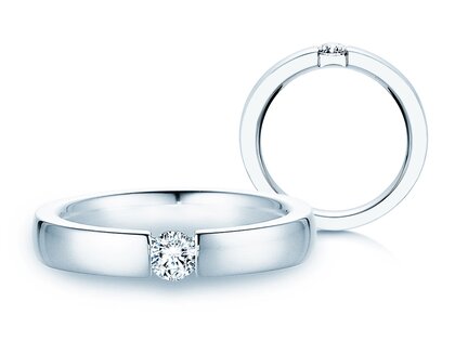 Bague de fiançailles Infinity dans 14K or blanc avec diamant 0,25ct G/SI