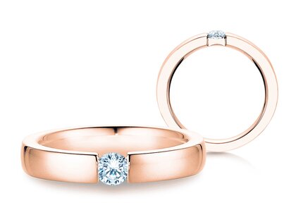Bague de fiançailles Infinity dans 18K or rose avec diamant 0,30ct H/SI