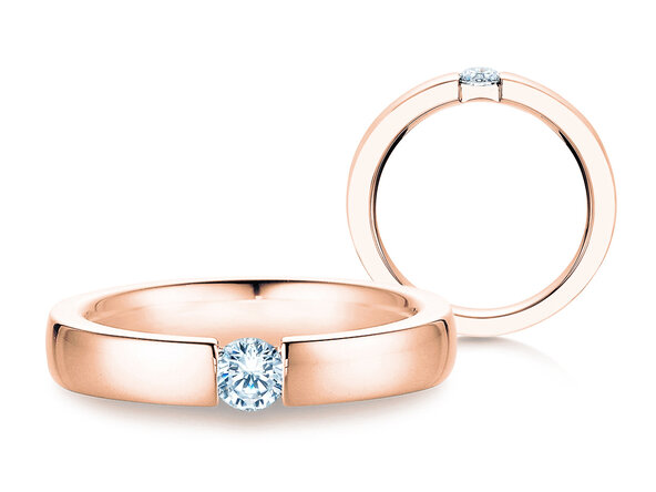 Bague de fiançailles Infinity dans 18K or rose avec diamant 0,30ct H/SI