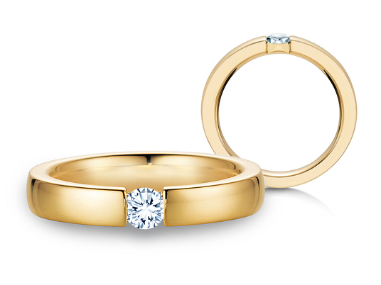 Bague de fiançailles Infinity en 9K or blanc avec diamant 0,25ct