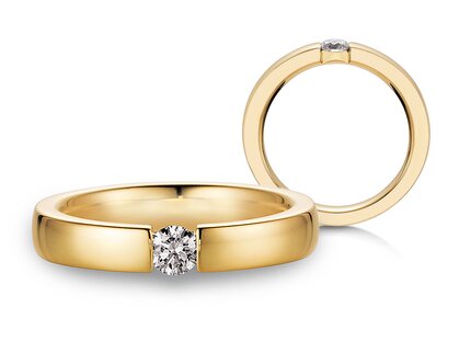 Bague de fiançailles Infinity dans 14K or jaune avec diamant 0,25ct G/SI
