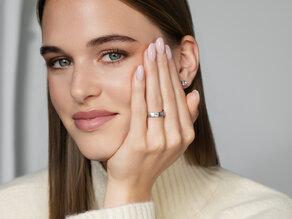 Bague de fiançailles Infinity en 9K or blanc avec diamant 0,30ct H/SI