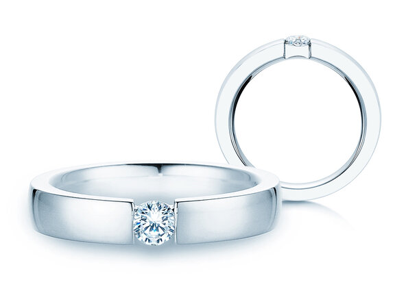 Bague de fiançailles Infinity dans 18K or blanc avec diamant 0,30ct H/SI