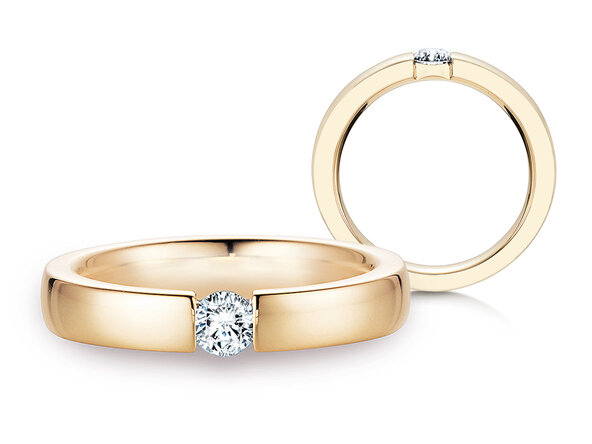 Bague de fiançailles Infinity dans 18K or jaune avec diamant 0,40ct H/SI
