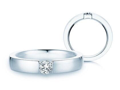 Bague de fiançailles Infinity dans 18K or blanc avec diamant 0,40ct H/SI