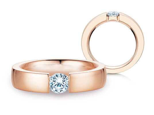 Bague de fiançailles Infinity en 9K or blanc avec diamant 0,50ct