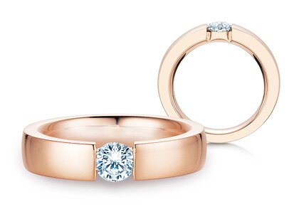 Bague de fiançailles Infinity dans 14K or rose avec diamant 0,50ct H/SI