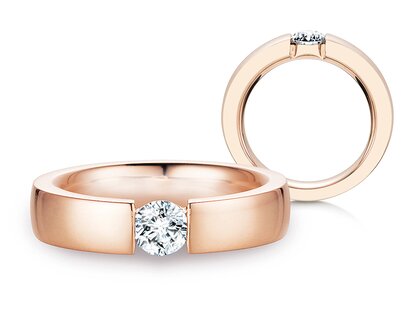 Bague de fiançailles Infinity dans 18K or rose avec diamant 0,50ct G/SI
