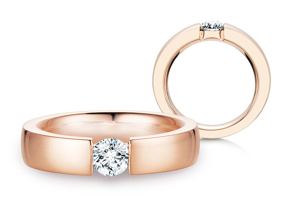 Bague de fiançailles Infinity dans 18K or rose avec diamant 0,50ct G/SI