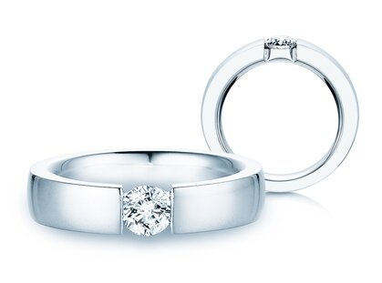Bague de fiançailles Infinity dans platine 950/- avec diamant 0,50ct G/SI