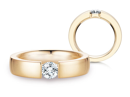 Bague de fiançailles Infinity en 9K or blanc avec diamant 0,50ct H/SI