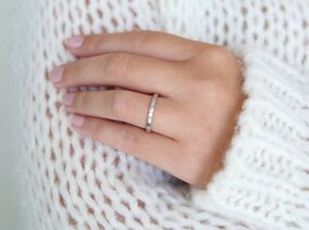 Bague de fiançailles Infinity dans Argent 925/- avec diamant 0,03ct G/SI