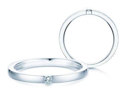 Bague de fiançailles Infinity dans Argent 925/- avec diamant 0,07ct H/SI