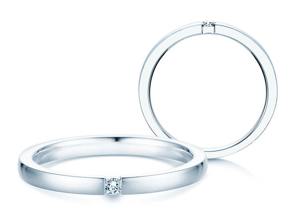 Bague de fiançailles Infinity dans Argent 925/- avec diamant 0,07ct H/SI