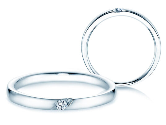 Bague de fiançailles Italic dans Argent 925/- avec diamant 0,03ct H/SI
