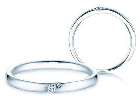 Bague de fiançailles Italic dans Argent 925/- avec diamant 0,03ct G/SI