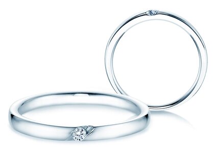 Bague de fiançailles Italic dans 14K or blanc avec diamant 0,03ct H/SI