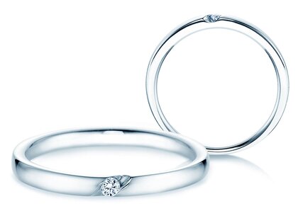 Bague de fiançailles Italic dans Argent 925/- avec diamant 0,03ct G/SI