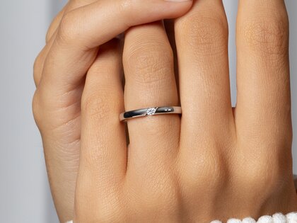 Bague de fiançailles Italic dans 14K or jaune avec diamant 0,05ct H/SI