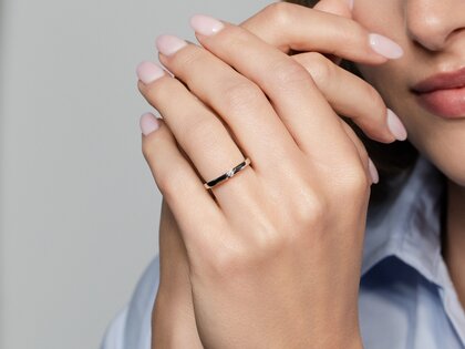 Bague de fiançailles Italic dans 14K or jaune avec diamant 0,05ct H/SI