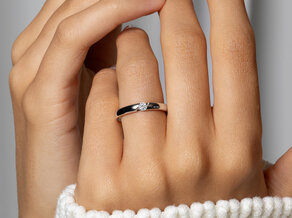 Bague de fiançailles Italic en 9K or jaune avec diamant 0,10ct
