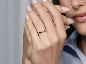 Bague de fiançailles Italic en 9K or jaune avec diamant 0,10ct