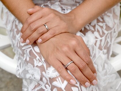 Bague de fiançailles Italic dans 14K or blanc avec diamant 0,10ct H/SI