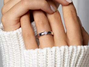 Bague de fiançailles Italic dans 14K or jaune avec diamant 0,20ct H/SI