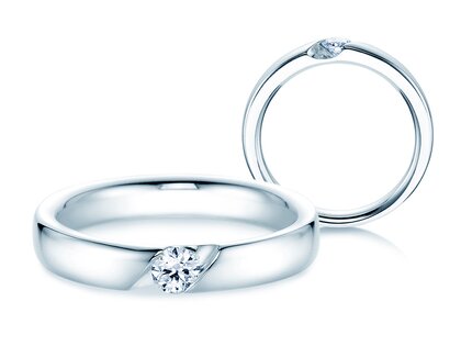 Bague de fiançailles Italic dans 14K or blanc avec diamant 0,15ct G/SI