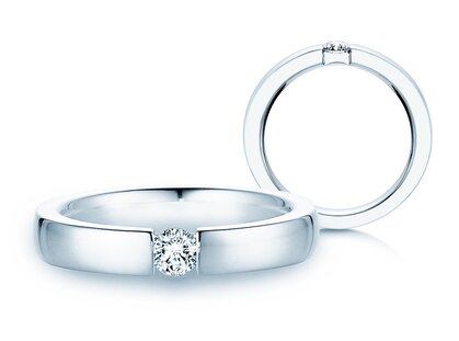 Bague de fiançailles Infinity dans 14K or blanc avec diamant 0,20ct G/SI