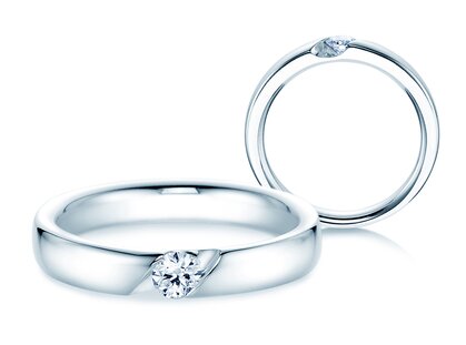 Bague de fiançailles Italic dans platine 950/- avec diamant 0,20ct G/SI