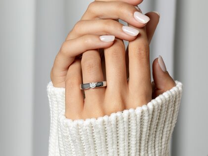 Bague de fiançailles Italic dans argent