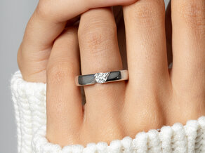 Bague de fiançailles Italic dans argent