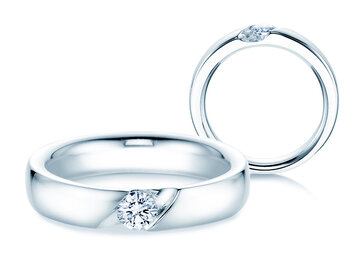 Bague de fiançailles Italic dans platine