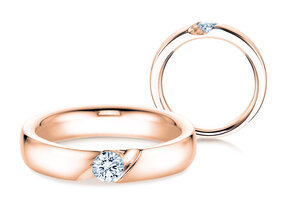 Bague de fiançailles Italic dans 14K or rose avec diamant 0,25ct G/SI