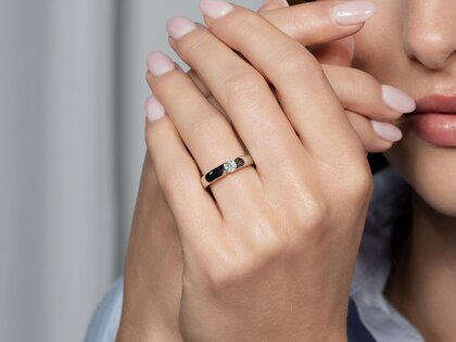 Bague de fiançailles Italic en 9K or blanc avec diamant 0,30ct H/SI