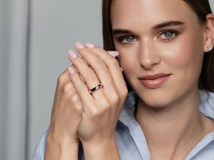 Bague de fiançailles Italic dans 14K or blanc avec diamant 0,50ct G/SI