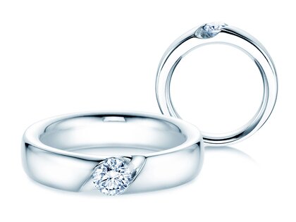 Bague de fiançailles Italic dans 14K or blanc avec diamant 0,50ct G/SI